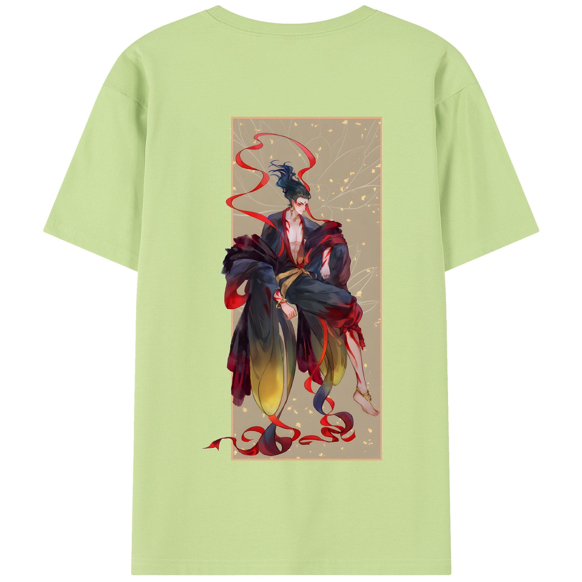 （画像用） Ne Zha 2 ナタ 魔童の大暴れ 綿100％半袖Tシャツ（背面プリント）